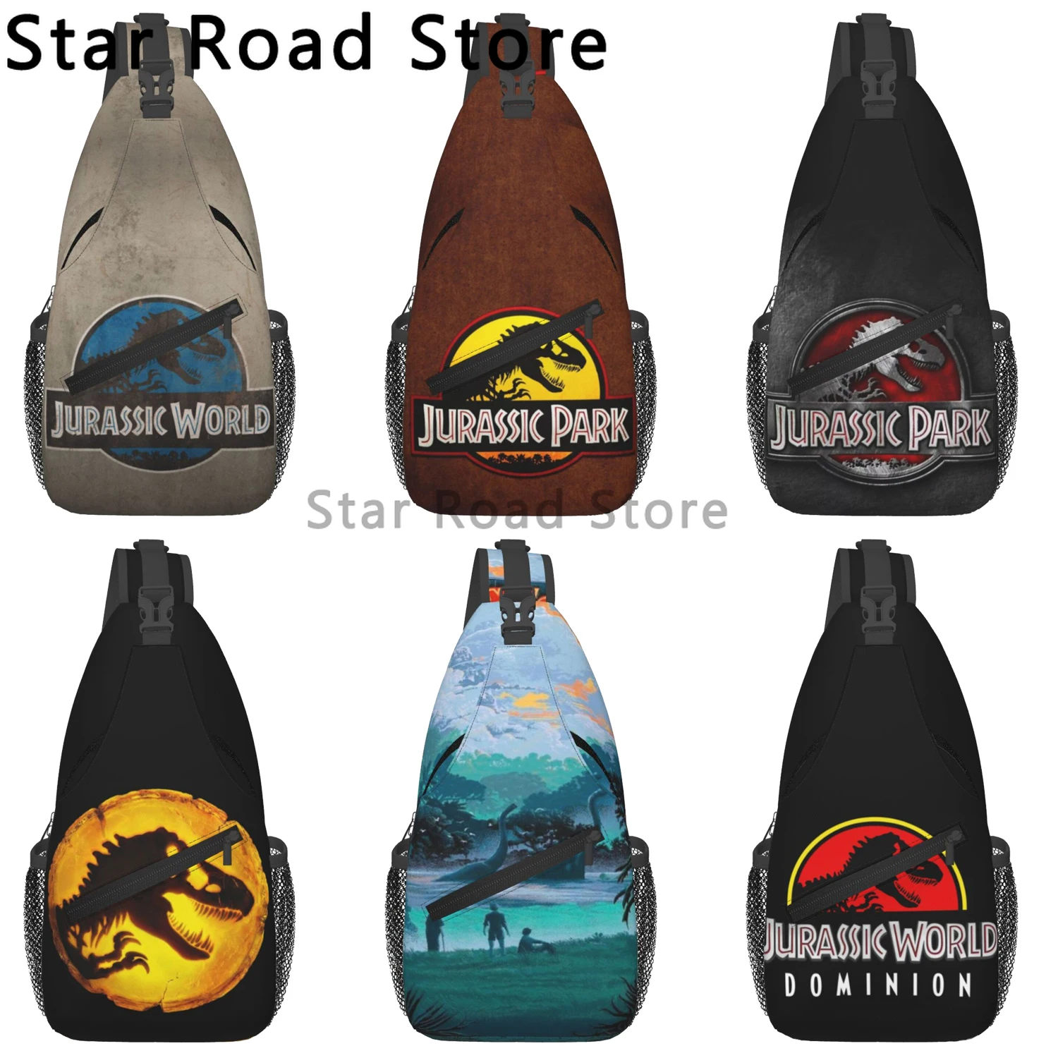 

Jurassic Park Sling Bag for Women Men Crossbody Shoulder Bags Casual Sling Backpack Chest Bag Travel Hiking Daypack for Outdoor