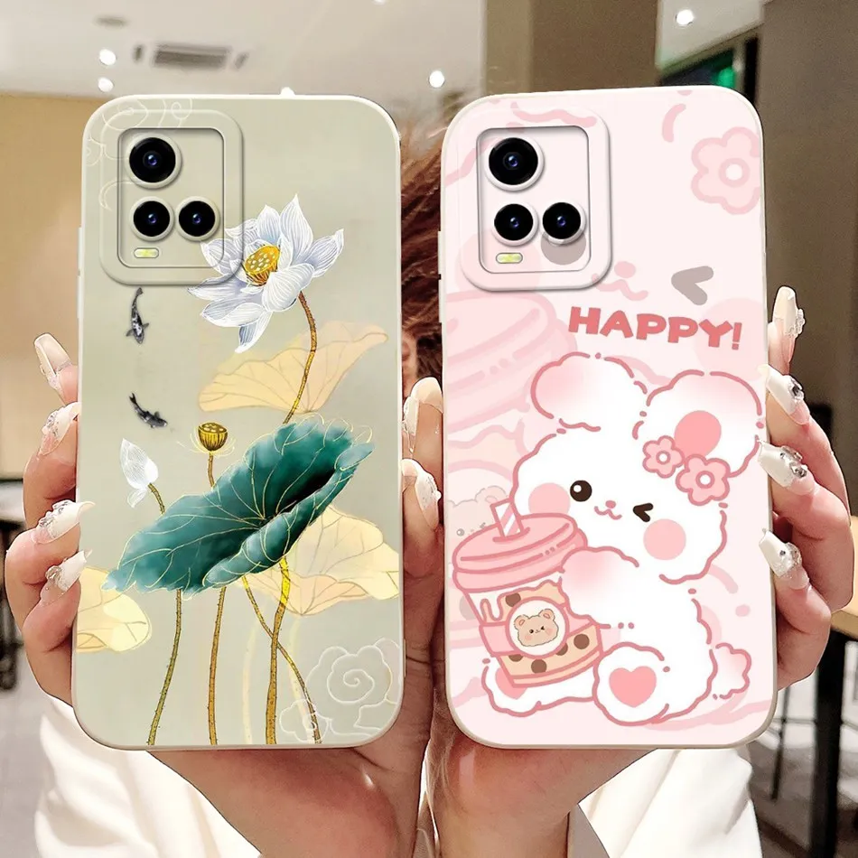 

Чехол для телефона Vivo Y21 2021 Y21a Y21e Y21G Y21s Y21t Y32 Y33s 4G Y33t Элегантный мягкий силиконовый противоударный чехол с цветочным принтом и рисунком кота