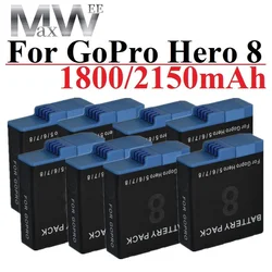 MaxWee 1800/2150mAh Battery Rechargeable With Battery Box for GoPro Hero 8 7 6 Hero 5 Black Action Camera Battery Accessories