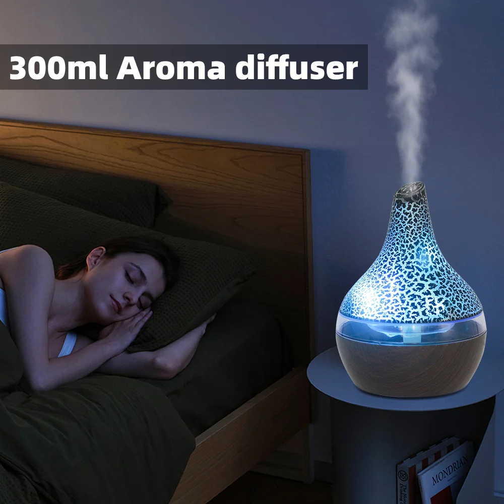 For Home Ultrasonic Aromatherapy Humdifier 7 Colors LED Diffuser with Remote Controller , 2 Essential Oils Included