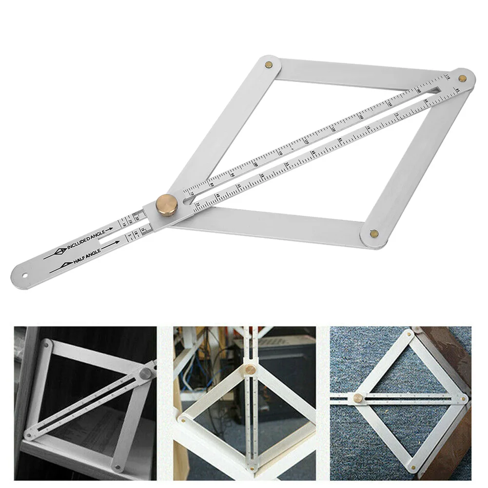 Goniometer Ruler Multifunctional Diagonal Ceiling Profiler 4‑Fold Corner Angle Finder 0-170° Woodworking Rule Measuring Tools