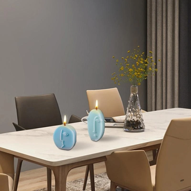 

J78F Human Face Silicone Mold Abstract Face Sculpture Mould DIY Resin Casting Soap Mold for Handmade