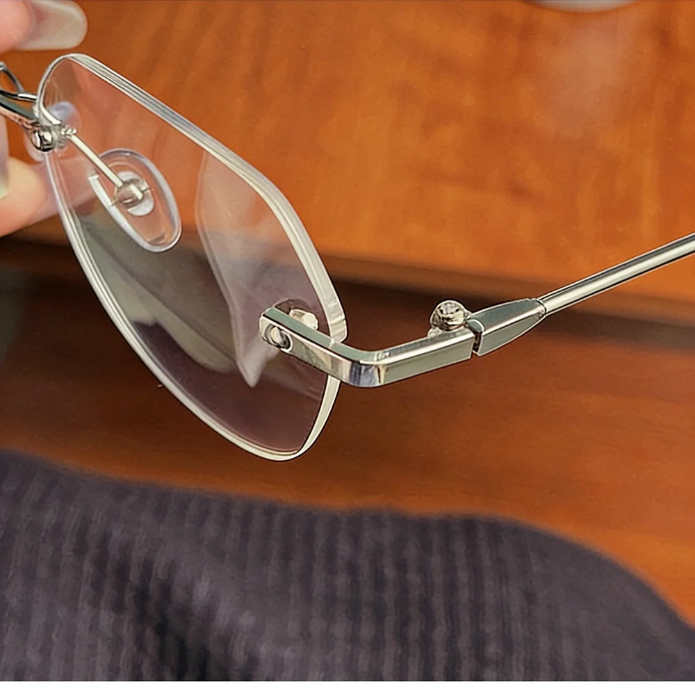 Reading Glasses Flexible Anti Blue Light Glasses Computer Spectacles Modern Rimless Glasses For Stage Performance Fishing