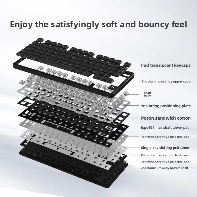 FEKER L75 Air Low Axis Mechanical Keyboard Aluminum Alloy Body Tri Mode Long Endurance Office Keyboard Computer Accessory