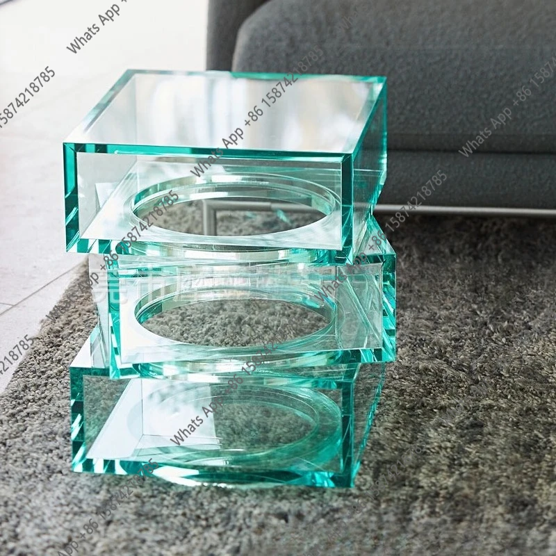 Simple and modern square acrylic coffee table designer living room home sofa side bedroom model room bedside table