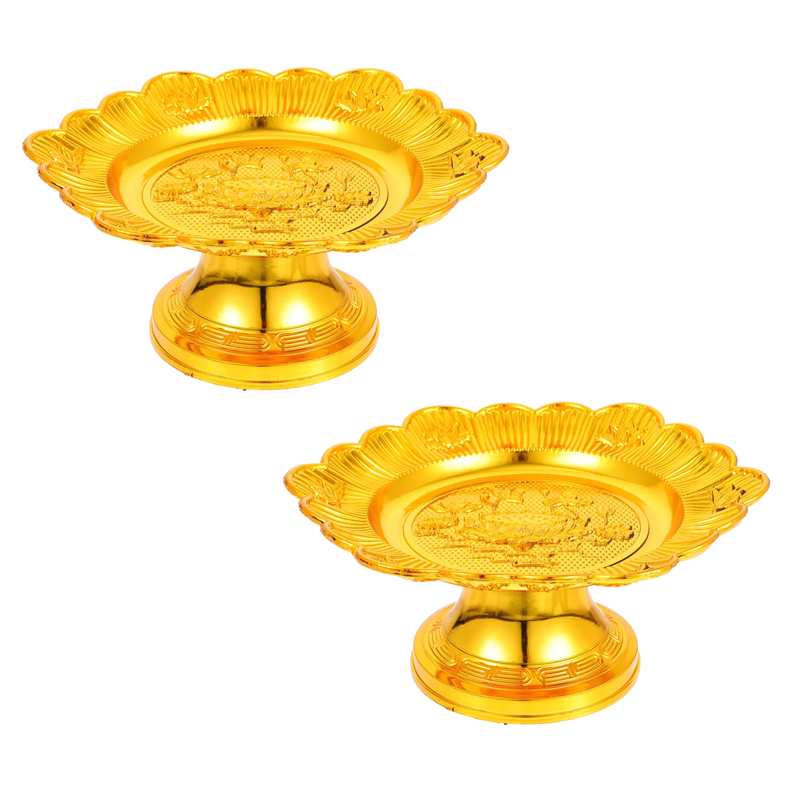 

2 pcs Lotus Fruit Retro Style Home Decoration Anti-Aging Bright Color Carved Patterns Family Sacrifices Religious Ceremonies
