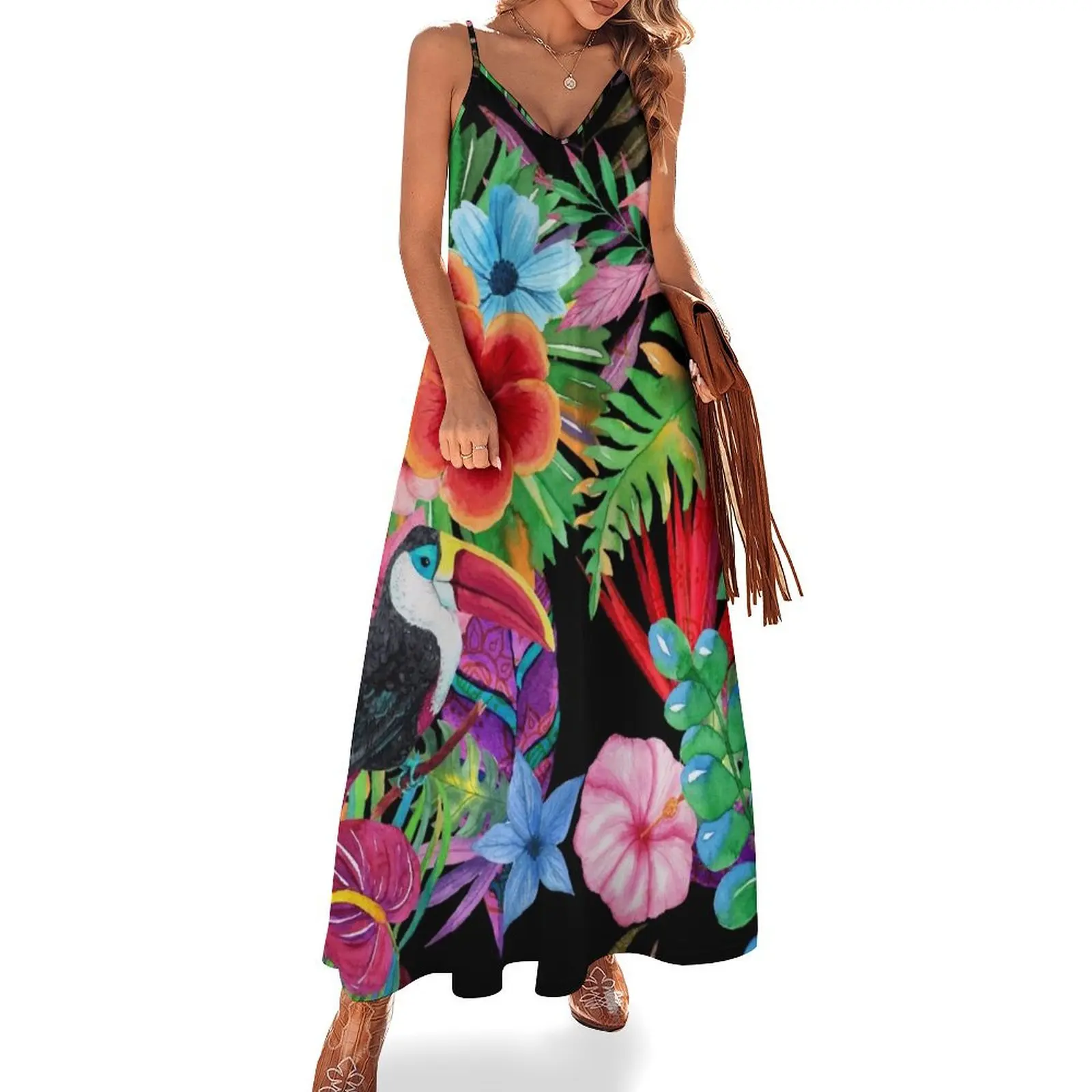 

Hawaiian beauty Sleeveless Dress women's clothing korea stylish sensual sexy dress for women Bridesmaid dress woman