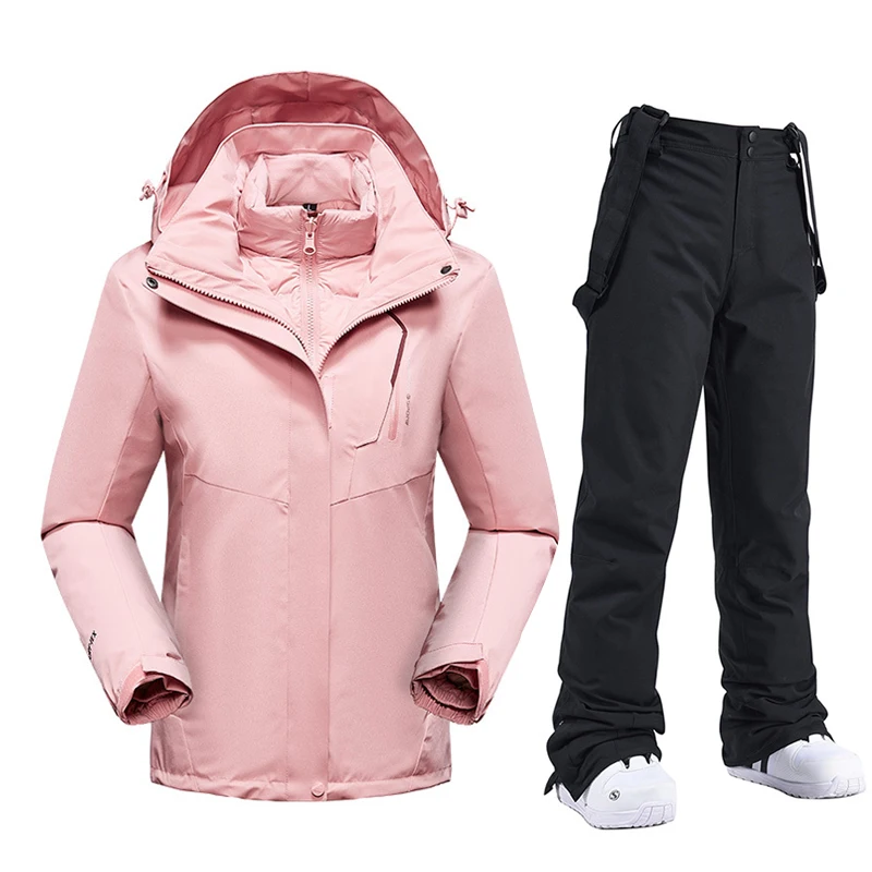 

New Ski Wear Women's Winter Down Ski Suit Thickened Warmth Ski Jacket and Pants Waterproof Ski Equipment Snowboard Jacket Women