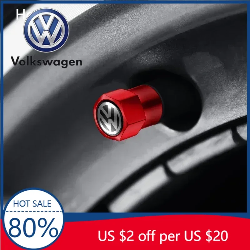 

Комплект из 4 3D колпачков для ниппелей из алюминиевого сплава для Volkswagen VW Golf 4 5 6 7 Jetta Polo Caddy GTI Bora MK7