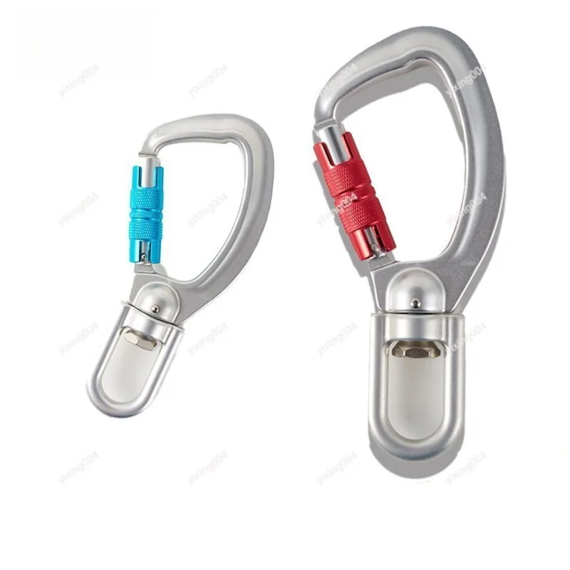Aviation Aluminum Auto Lock Carabiner Swivel Descender For Outdoor Climbing And Aerial Yoga Activities