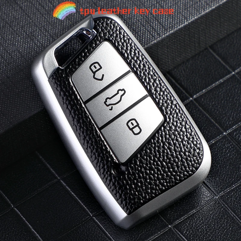 TPU Leather Car Key Cover For VW Volkswagen Magotan Passat B8 Skoda Superb Kodiaq A7  Remote Fob Protector Case