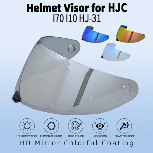 Para HJ-31 motocicleta máscara completa casco visera lente para HJC I70 I10 Anti-UV lente a prueba de polvo accesorios visera 10 colores disponibles