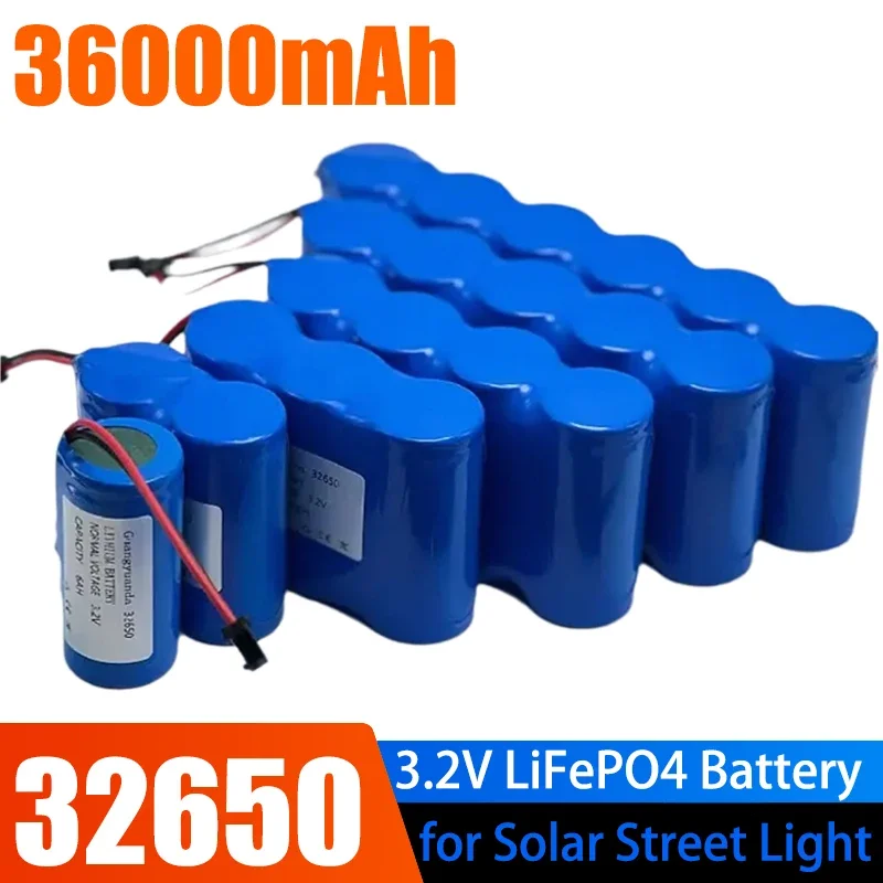 32650 LiFePO4 Battery 36000mAh  Lithium Iron Phosphate Battery for Outdoor Solar Street Light Lighting Monitor Medical