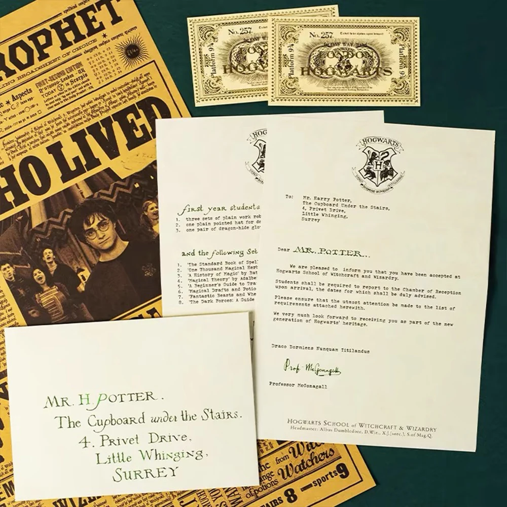 Genuine 10Pcs Harry Potter Hogwarts 943/257 Train Ticket Magic Academy Gold-Plated Tickets Party Cosplay Props Birthday Gifts view 6