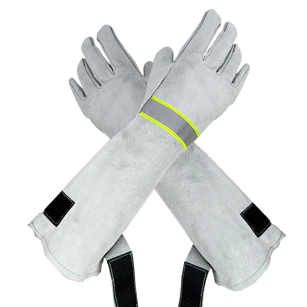 

1 пара перчаток для сварки, защитные перчатки для сварщиков из воловьей кожи, удлиняющие сварные перчатки для самообороны, термостойкие, устойчивые к ожогам, утолщенные мягкие перчатки