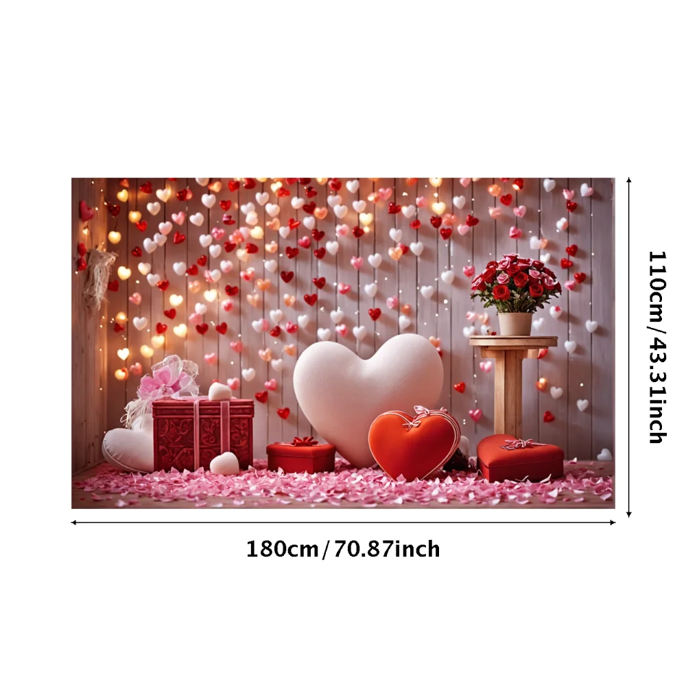 Alles Gute zum Valentinstag Banner Ballon Liebe Herz Blumen Fotografie Hintergrund Romantische Hochzeit Porträt Hintergrund Party Dekor