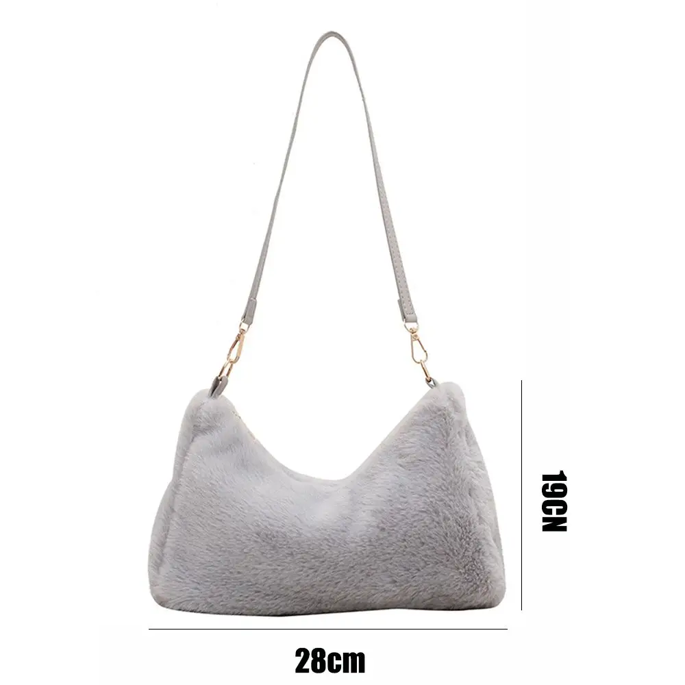 Women Fashion Shoulder Bags Female Underarm Bags Soft Plush Handbags Furry Fluffy Tote Bags Messenger Bag