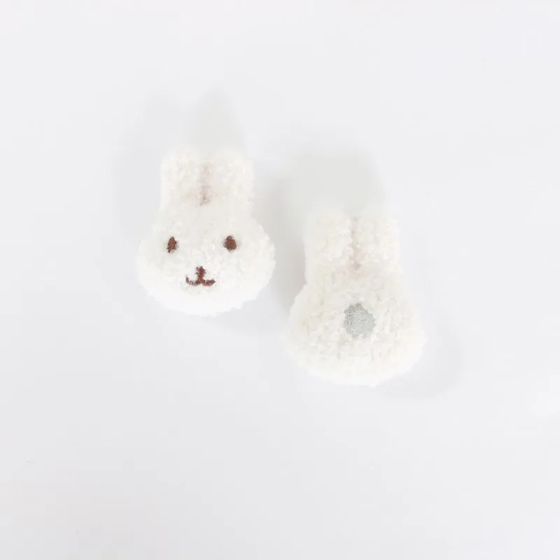 10pcs/lot   Cartoon stuffed teddy rabbit dolls  hair clip accessories, plush fabric dog appliques for shoes clothing accessories