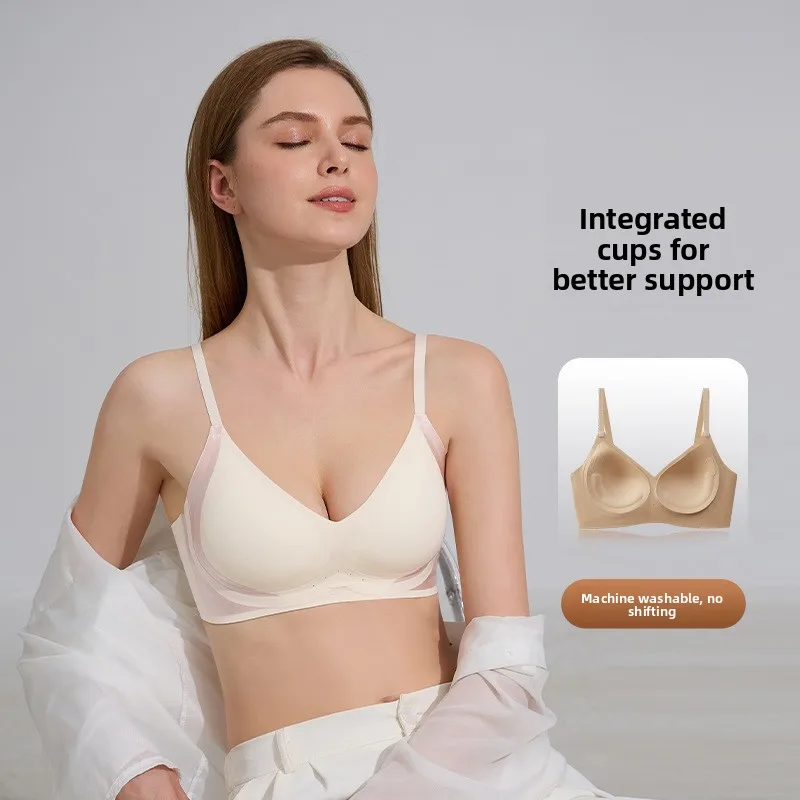 

Soft Support Jelly Feel Cartoon Breast Trace Lifting Women's Underwear Fixed Cup Breathable Comfortable Gathered Bra