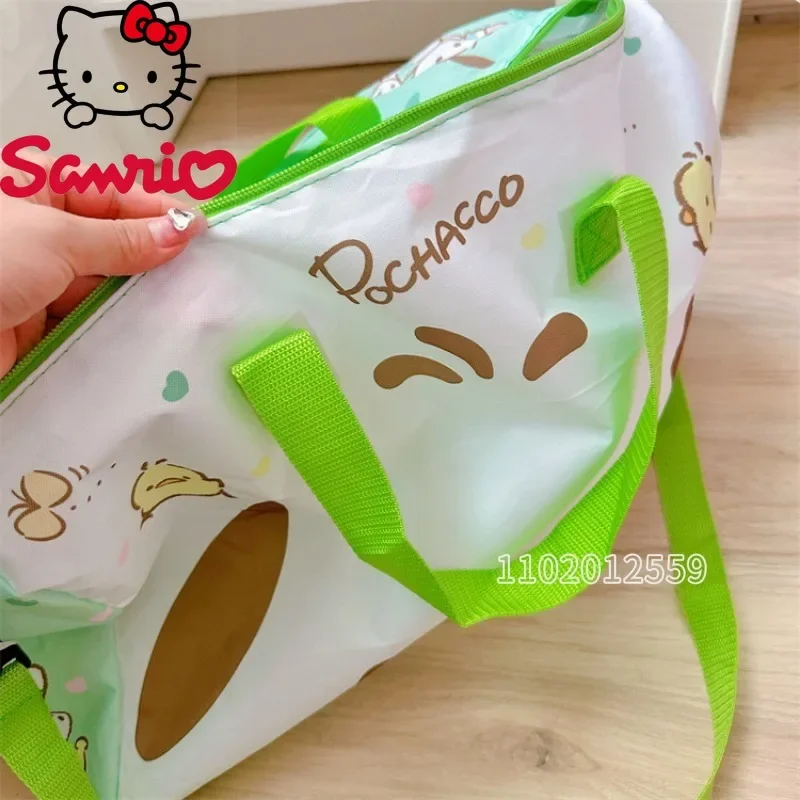 Miniso Hello Kitty's New Portable Travel Handbag Cartoon Cute Women's Travel Bag Large Capacity Folding Portable Luggage Bag