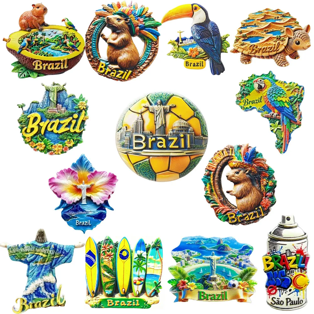 South America Brazil 3D Fridge Magnets Tourism Souvenir Refrigerator Magnets Sticker