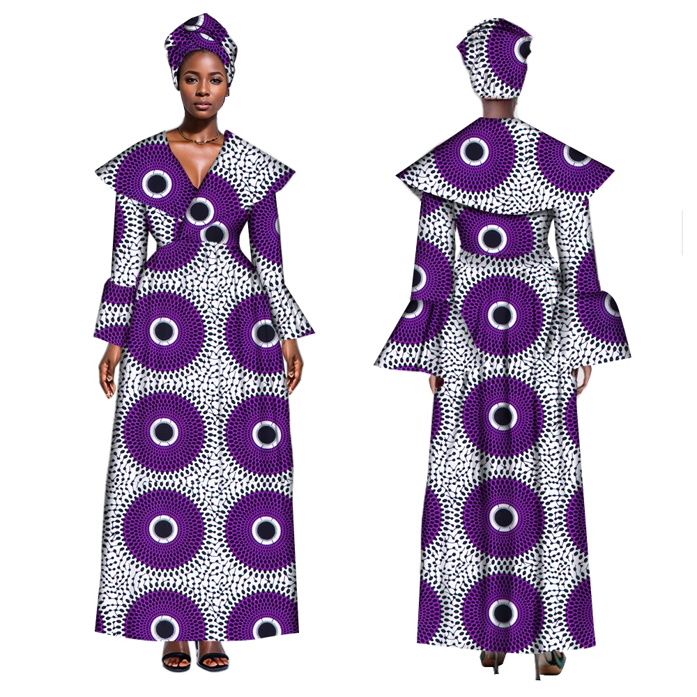 

Autumn Long Dress for Women Dashiki Trench Coat Elegant Women Clothes Traditional Clothing Casual Long Party Jacket WY2321