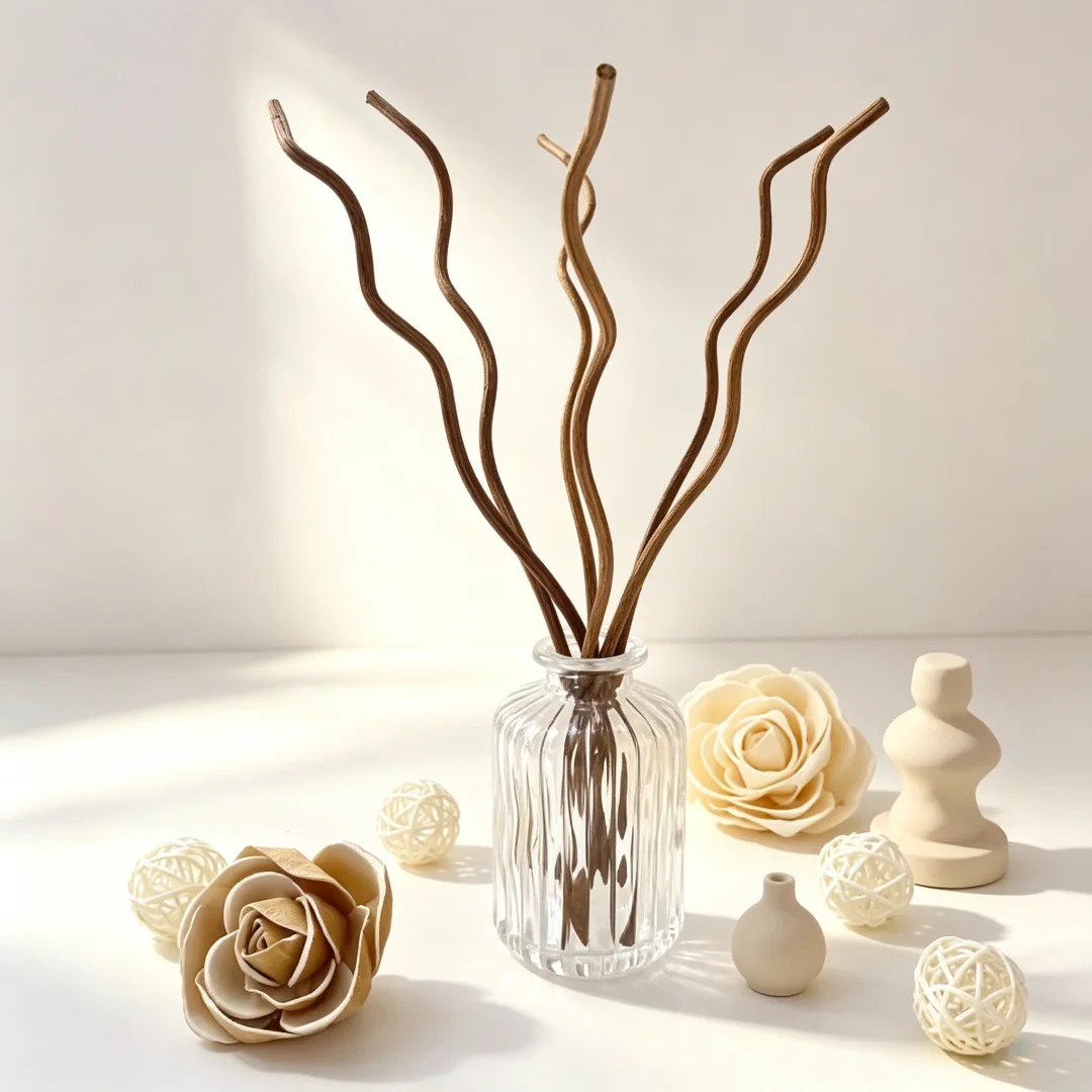 20PCS 3mm 28cm Long Wavy Reed Diffuser Sticks Perfume Aroma Oil Distributor Home Decor Rattan Rods for Scents perfume