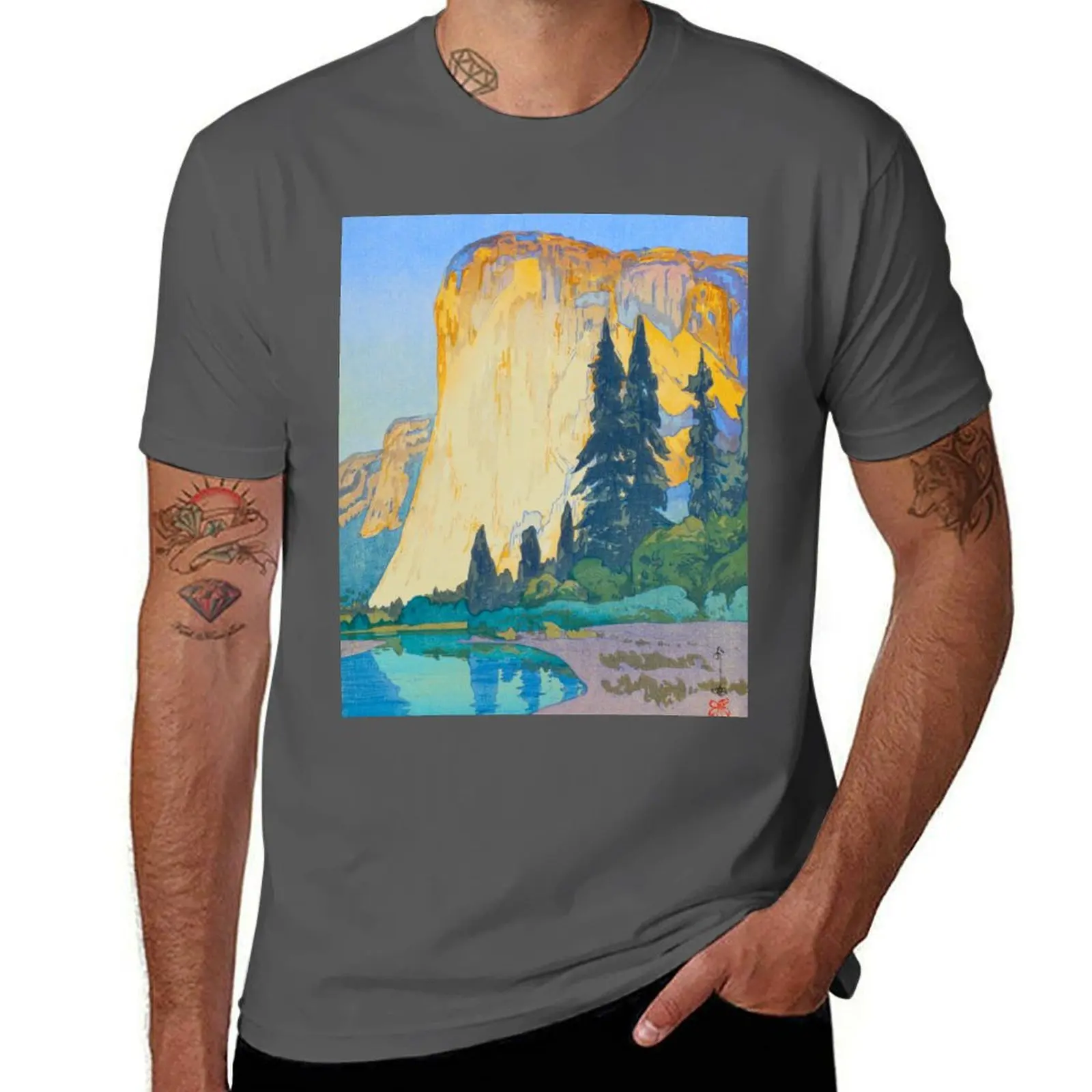 El Capitan by Hiroshi Yoshida Vintage Japanese Woodblock Print East Asian Culture T-Shirt