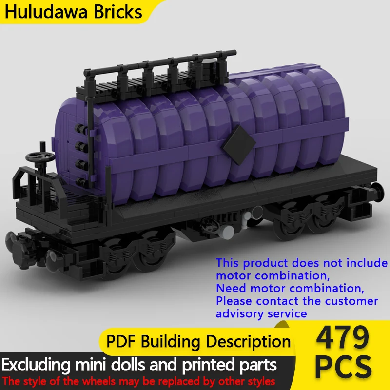 

City Car Model MOC Building Bricks 4 Axle Chemical Train Tank Car Modular Technology Children Holiday Gifts Assemble Toys Suit