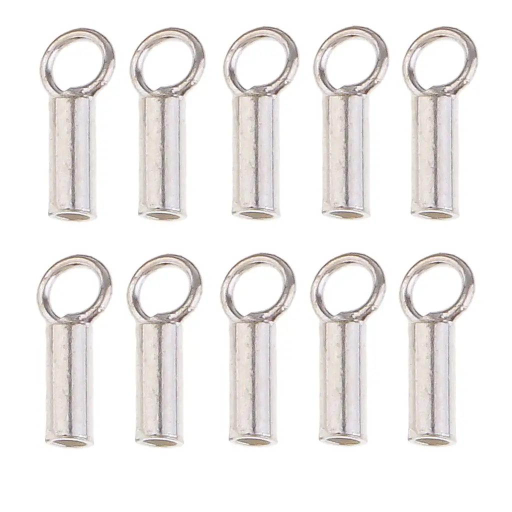 10 Stück/Set Sterling Silber Farbe Rohr Perlen Stopper Schnur Ende Perle DIY Halskette Armband Schmuck machen Ergebnisse