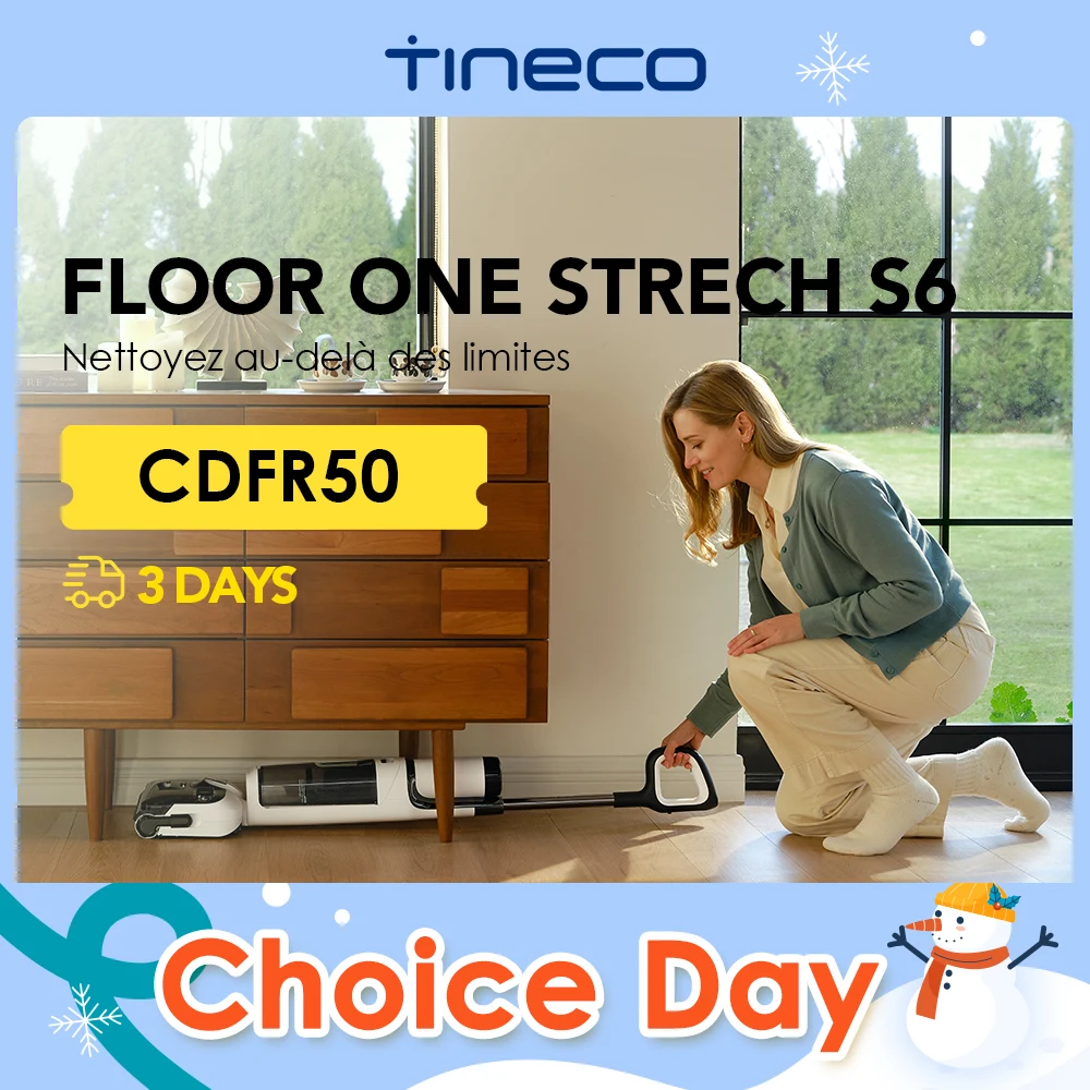 Tineco Floor One Stretch S6 Cordless Wet Dry Vacuum Cleaner 180°Lay-Flat Smart Mop Long Runtime 158℉ Flashdry Triple-Sided Edge