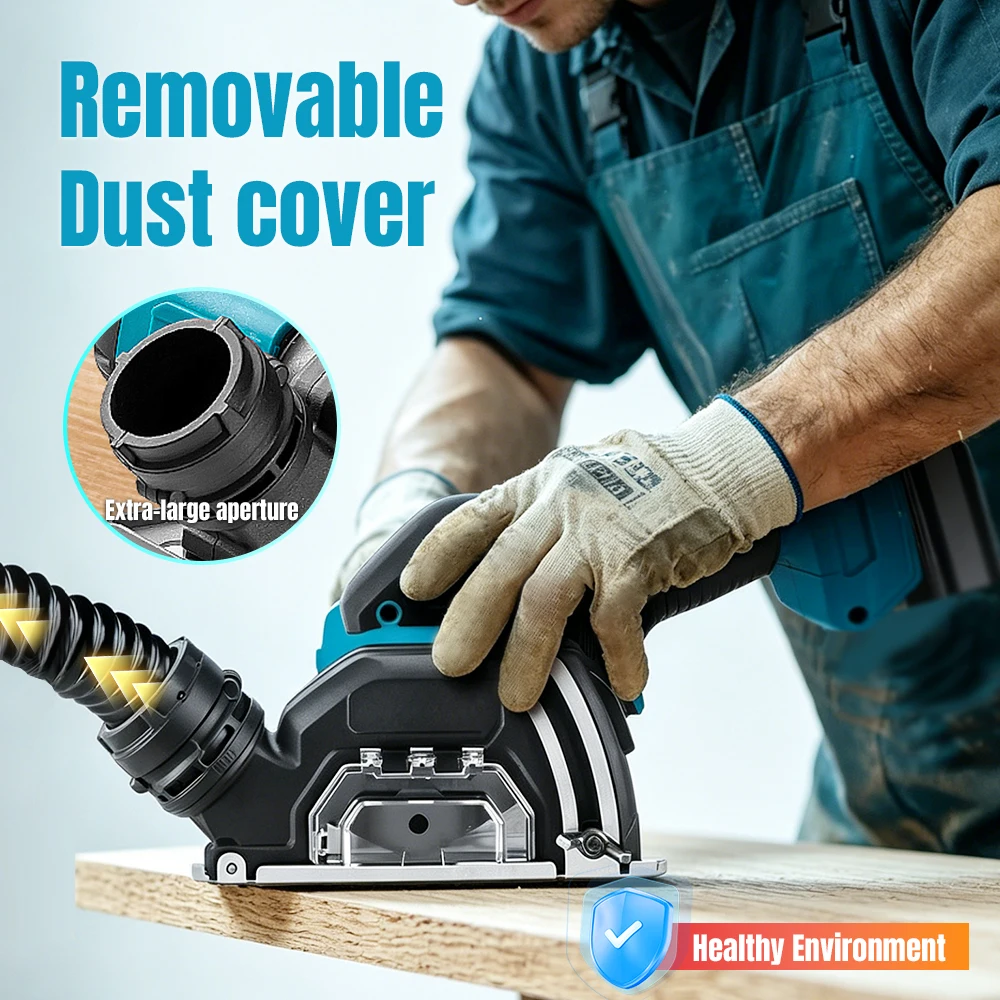 Tungfull Cordless Mini Circular Saw Metal Wood Multifunctional Cutter Brushless Grinder Tool Compatible with Makita 18V Battery