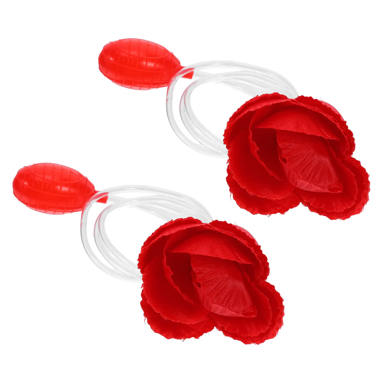 

2Pcs Water Spraying Rose Comedy Prank Prop Red Artificial Flower Wedding Carnival April Fools Party Spray Squirt Joke Stage Gag