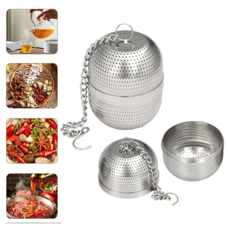 Stainless Steel Tea Infuser With Chain Fine Mesh Filters For Tea Spice Coffee Diffuser Teaware