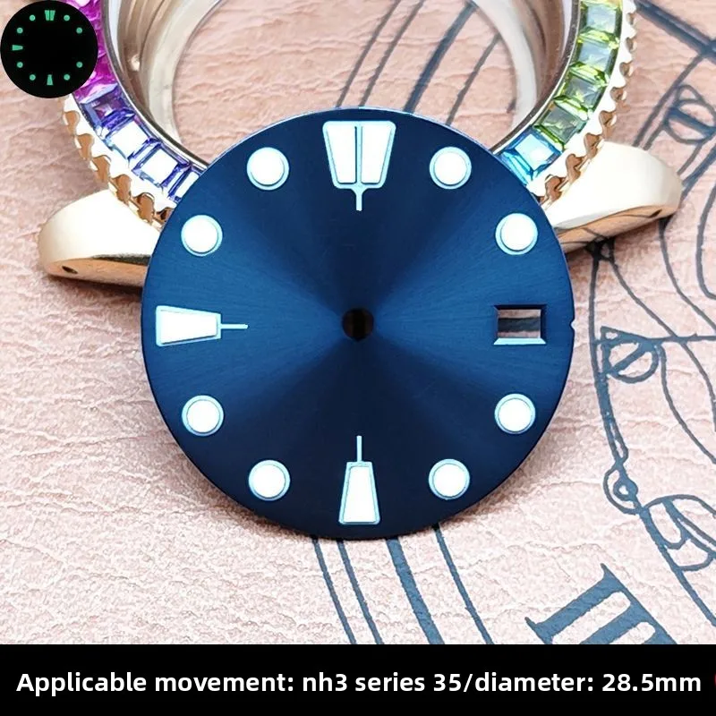 

Аксессуары для циферблатов часов: 28,5 мм, с календарем, светящиеся, подходят для механизма NH3 серии 35, запасные части для ремонта часов