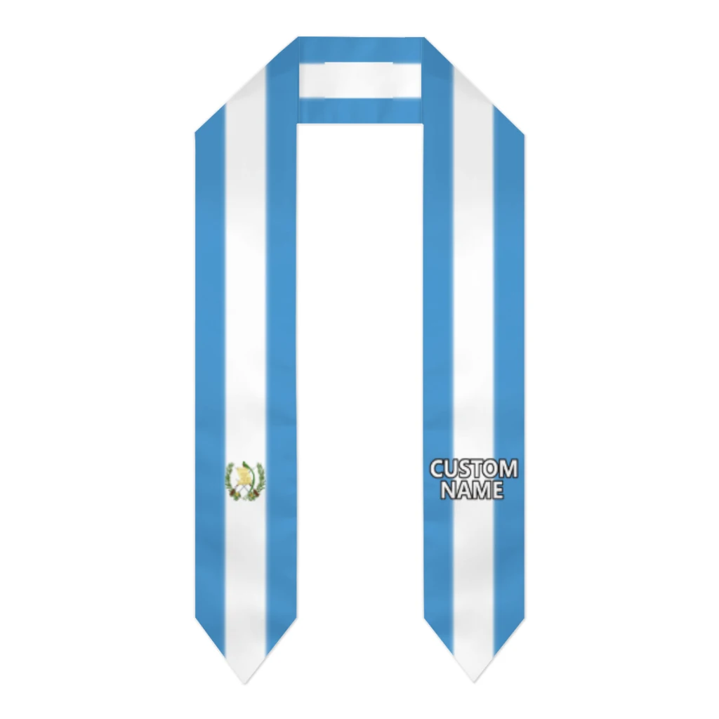 Custom Name Guatemala Flag Scarf Graduation Sash Stole International Study Abroad Adult Unisex Party Accessory