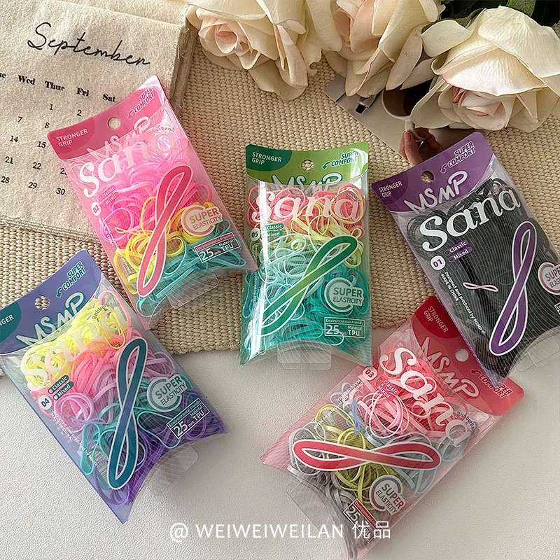 العصابات الشعر الملونة 150 قطعة بولي TPU مطاطا عدم الانزلاق الطفل العلاقات الشعر خالية من التشابك السائبة هدية مجموعة العصابات الشعر المرنة