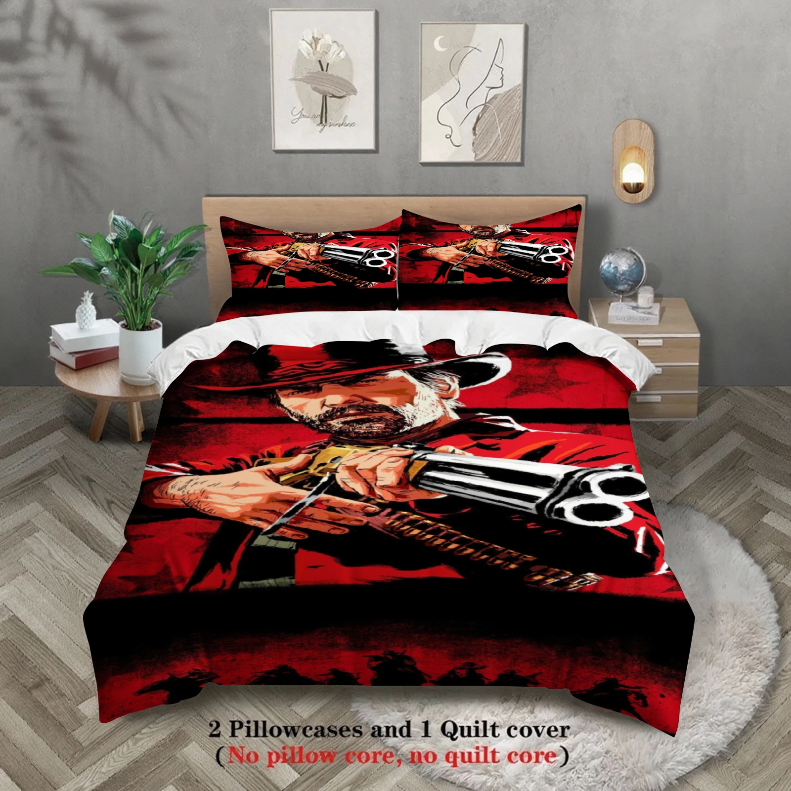 3D Printed Duvet Cover Set Game RDR2 Soft Bedding Set Single Twin Size For Kids Adult Home Decor Game R-Red-Dead-Redemption2