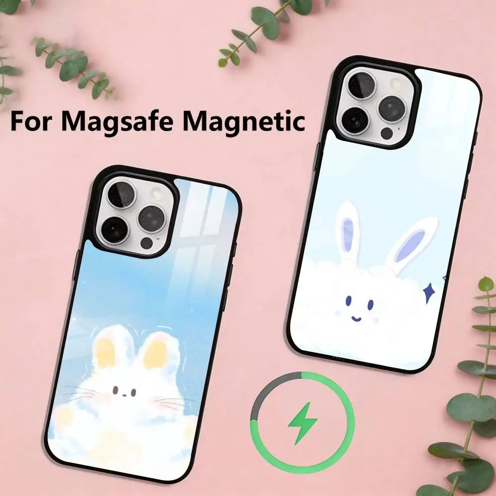 

Cloudy Bunny Phone Case For iPhone17,16,15,14,13,12,11 Plus,Pro Magnetic with Magsafe Wireless Charging