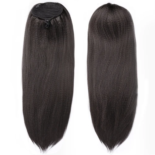 Imagen 1 del producto Extensión de cabello de cola de caballo con cordón sintético, Clip recto largo Yaki en extensiones de cola de caballo, peluca de cola de caballo para mujer