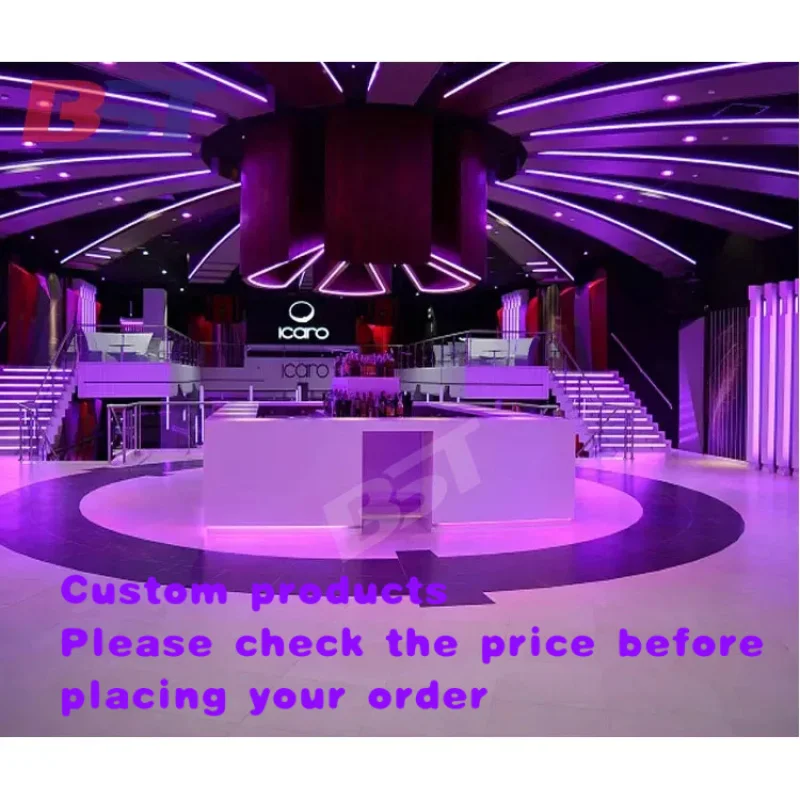 custom.Customized Modern LED Light Marble Square Shape Bar Counter Table Hotel Gym Mall with Scratch-Resistant Design