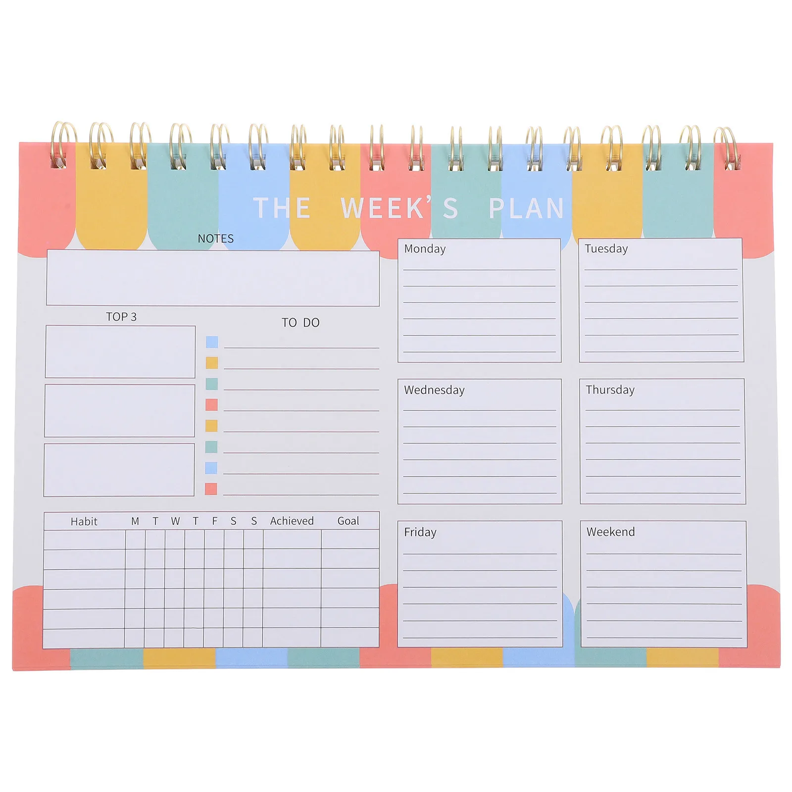 

Weekly Planner Notebook Spiral Bound Paper Cover Work Task Organizer Weekly Calendar Schedule Desk Planner