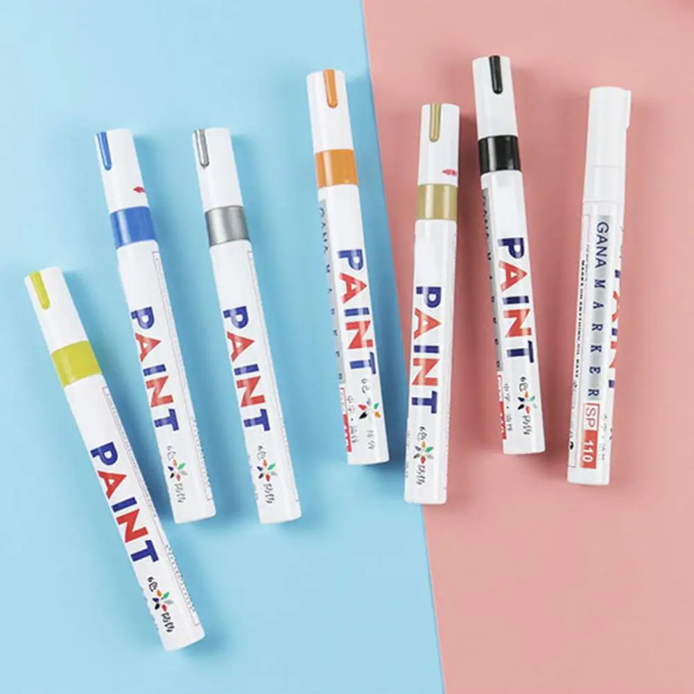 Waterproof Car Paint Pen High Color Saturation Coverage Touch Up Paint Car Wheel Tire Oily Painting Pen Auto Rubber Marker
