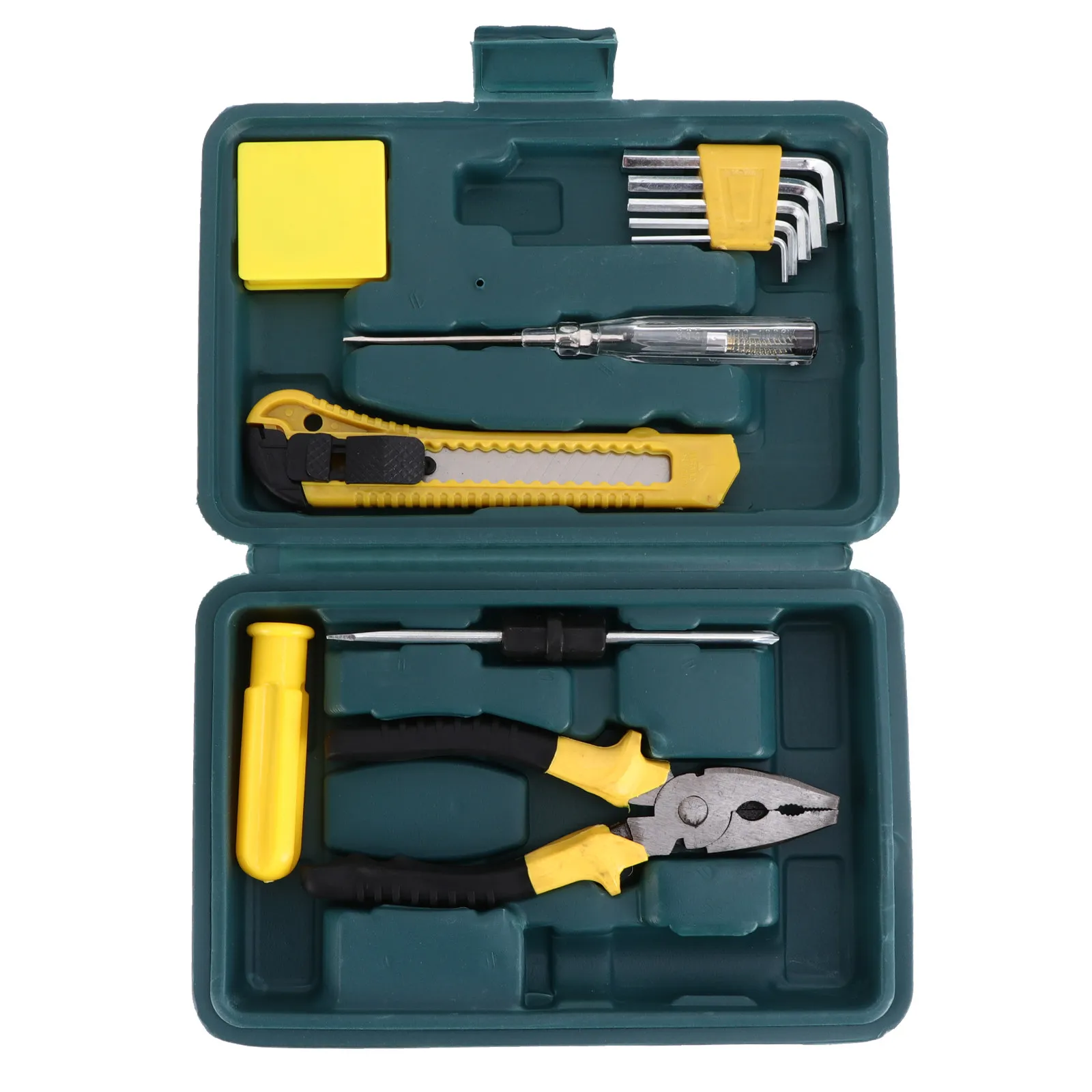 1Set Car Tool Box Durable Hand Tools Kit High Polished Household Repairing Combination Tool Perfect for Home Garage Construction
