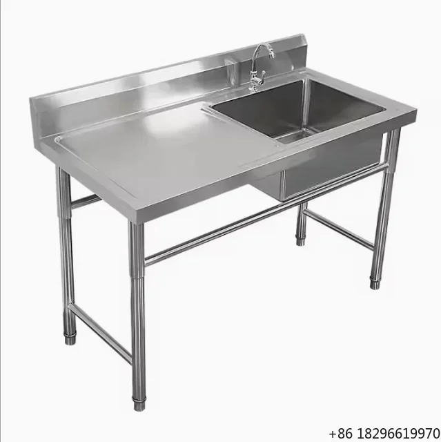 Customization Assembled Stainless Steel 201/304 Single Sink Commercial Kitchen Catering Corrosion Resistant Heavy-Duty