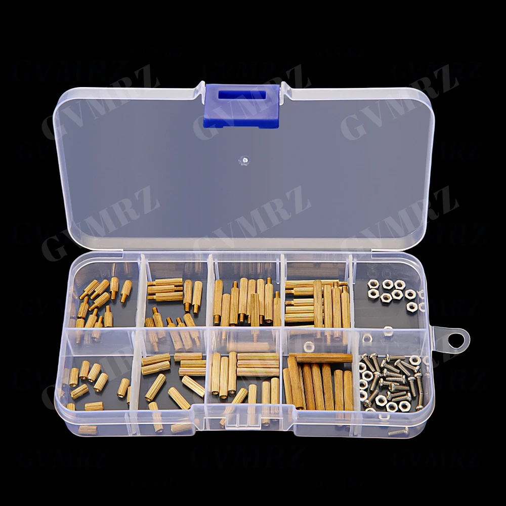 120Pcs M2 Brass Knurled Standoff Male Female Round Column Pillar Spacer mixed kit PCB Board M2(6+6) M2(20MM) M2(15MM) M2(15+6)