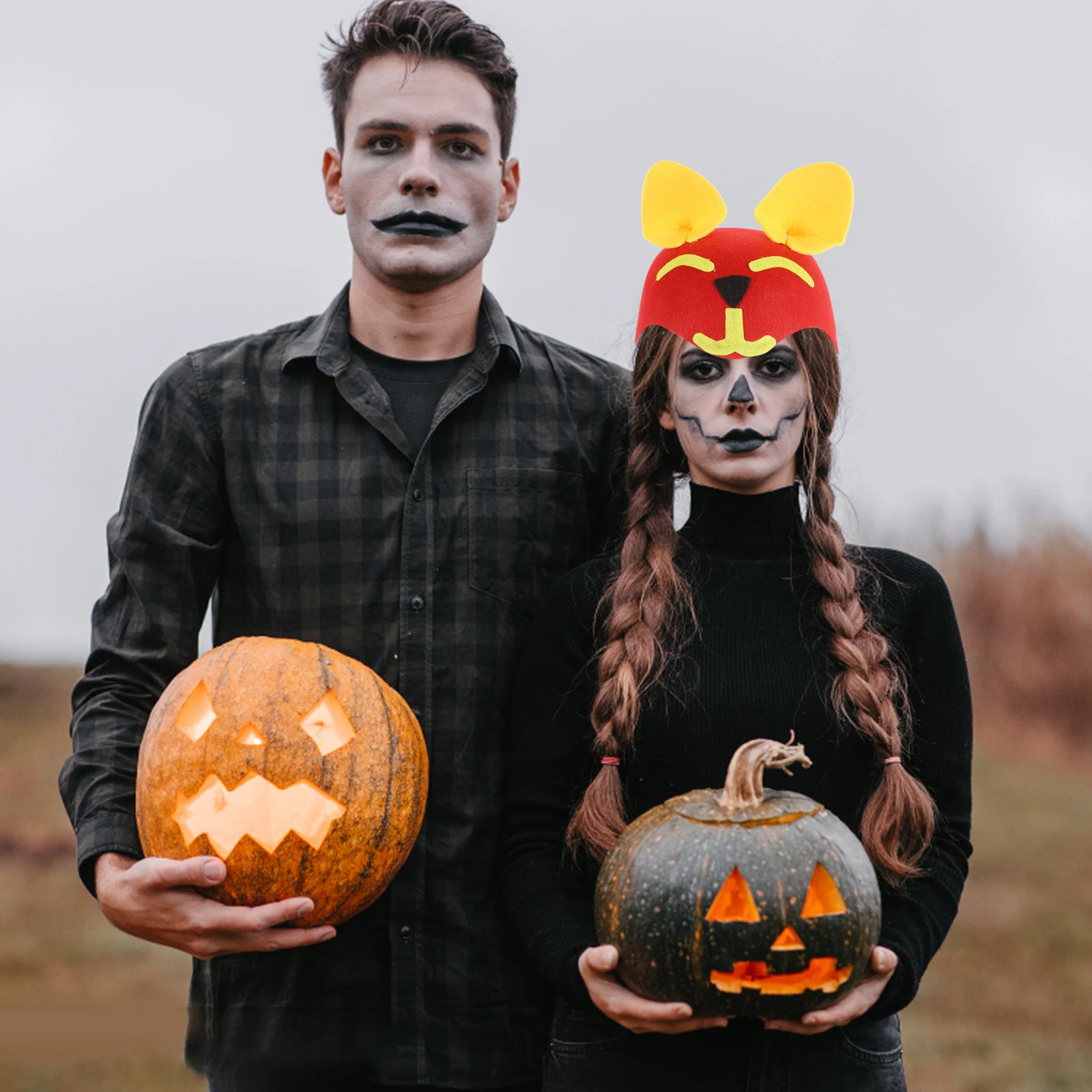 2pcs Creative Halloween Hat Snake Fox Design Premium Fabric Comfortable Easy On Off Party Supplies For Kids Cosplay Stage