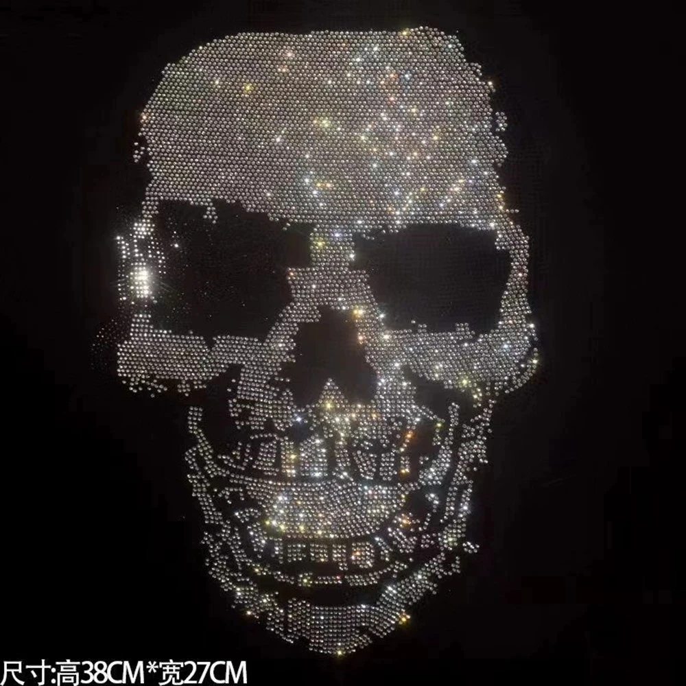 High-quality punk skull fashion large cloth stickers hot diamond sequins DIY clothes T-shirt decorative patch clothing accessori