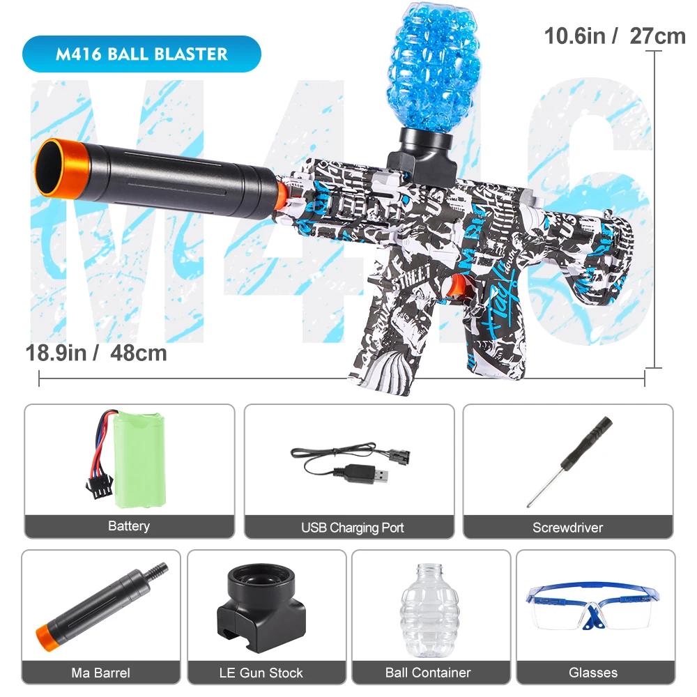 M416 elektrisch blasterpistoolspeelgoed, oplaadbaar automatisch buitenspeelgoed voor teamfamilieactiviteiten, perfect cadeau (kogels exclusief) - afbeelding 1