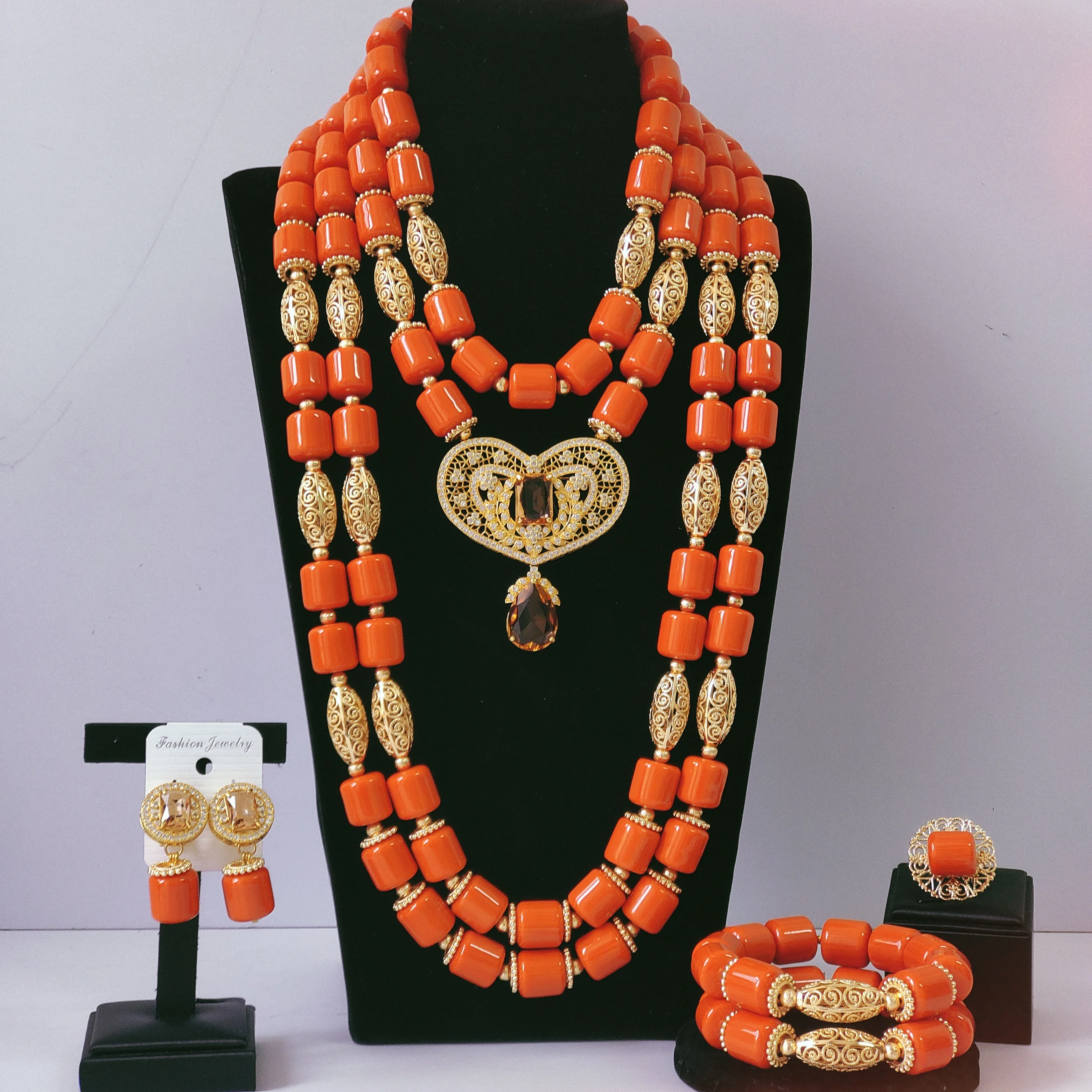 orange-coral-beads-artificial-african-bridal-jewelry-sets-nigerian-wedding